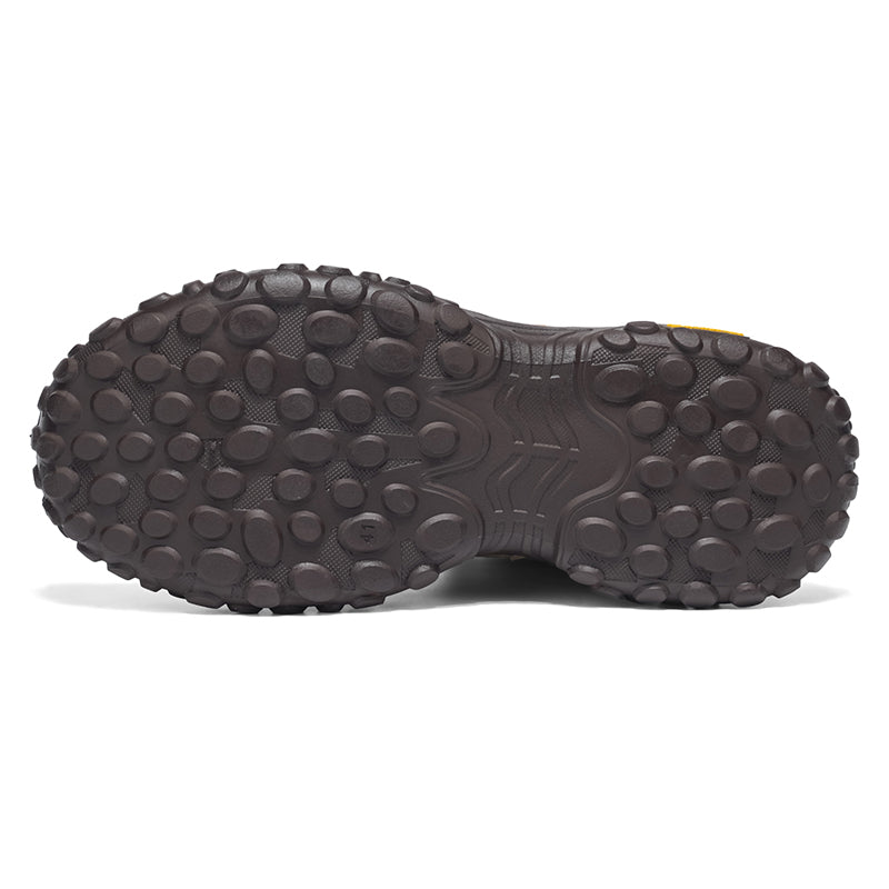 Men's Genuine Leather Hiking Boots - Lace-Up, Waterproof, Relaxed Fit, Wide Toe Box with Arch Support
