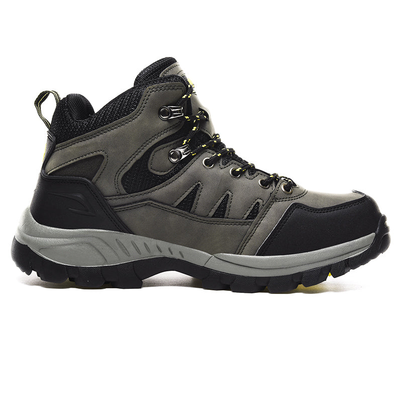 Men's Genuine Leather Hiking Boots - Lace-Up, Waterproof, Slip Resistant, Relaxed Fit, Breathable, Wide Toe Box with Arch Support