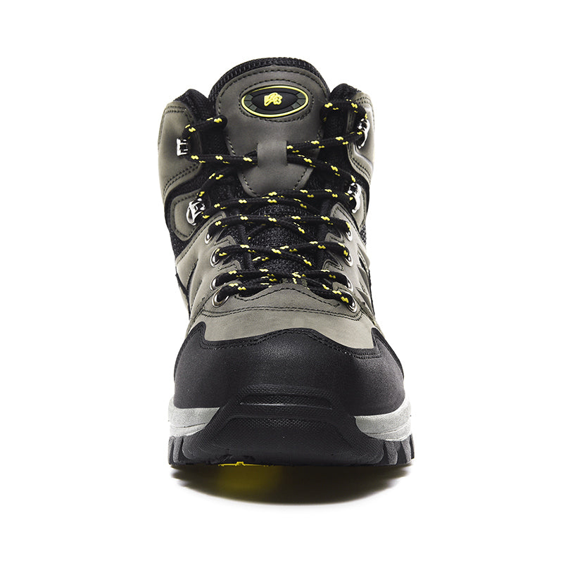 Men's Genuine Leather Hiking Boots - Lace-Up, Waterproof, Slip Resistant, Relaxed Fit, Breathable, Wide Toe Box with Arch Support