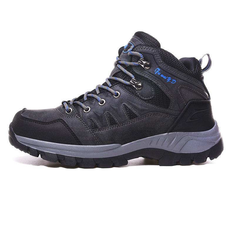 Men's Genuine Leather Hiking Boots - Lace-Up, Waterproof, Slip Resistant, Relaxed Fit, Breathable, Wide Toe Box with Arch Support