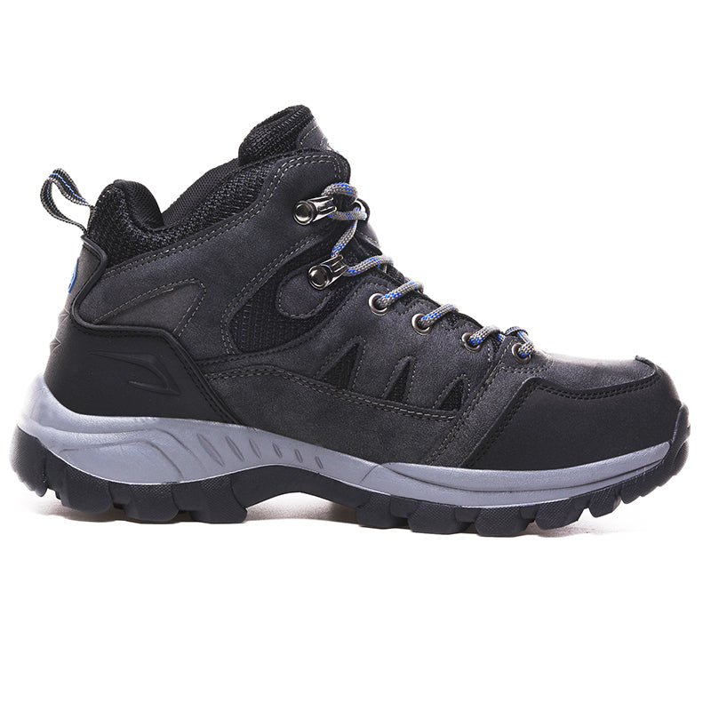 Men's Genuine Leather Hiking Boots - Lace-Up, Waterproof, Slip Resistant, Relaxed Fit, Breathable, Wide Toe Box with Arch Support