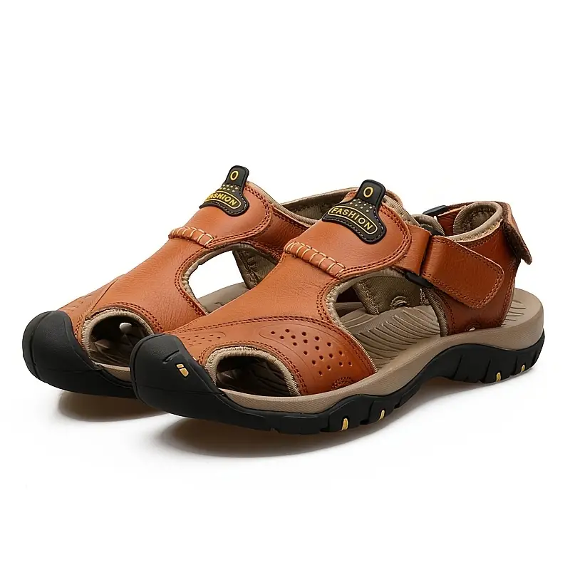 (👨‍⚕️Effect: Relieves Foot Pain) Men's Orthopedic Support Non-slip Sport Sandals Lightweight Trail Hiking Leather Sandals
