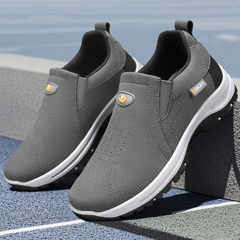 Men's Comfortable Breathable Lightweight Double Layer Waterproof Wide Toe Walking Shoes Orthopedic Shoes