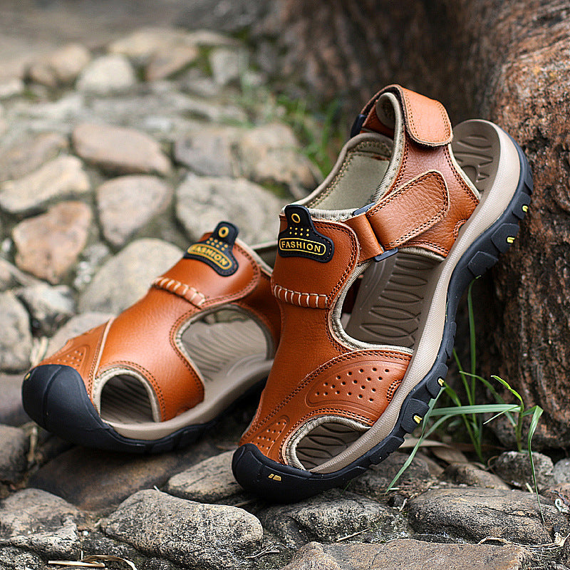 (👨‍⚕️Effect: Relieves Foot Pain) Men's Orthopedic Support Non-slip Sport Sandals Lightweight Trail Hiking Leather Sandals