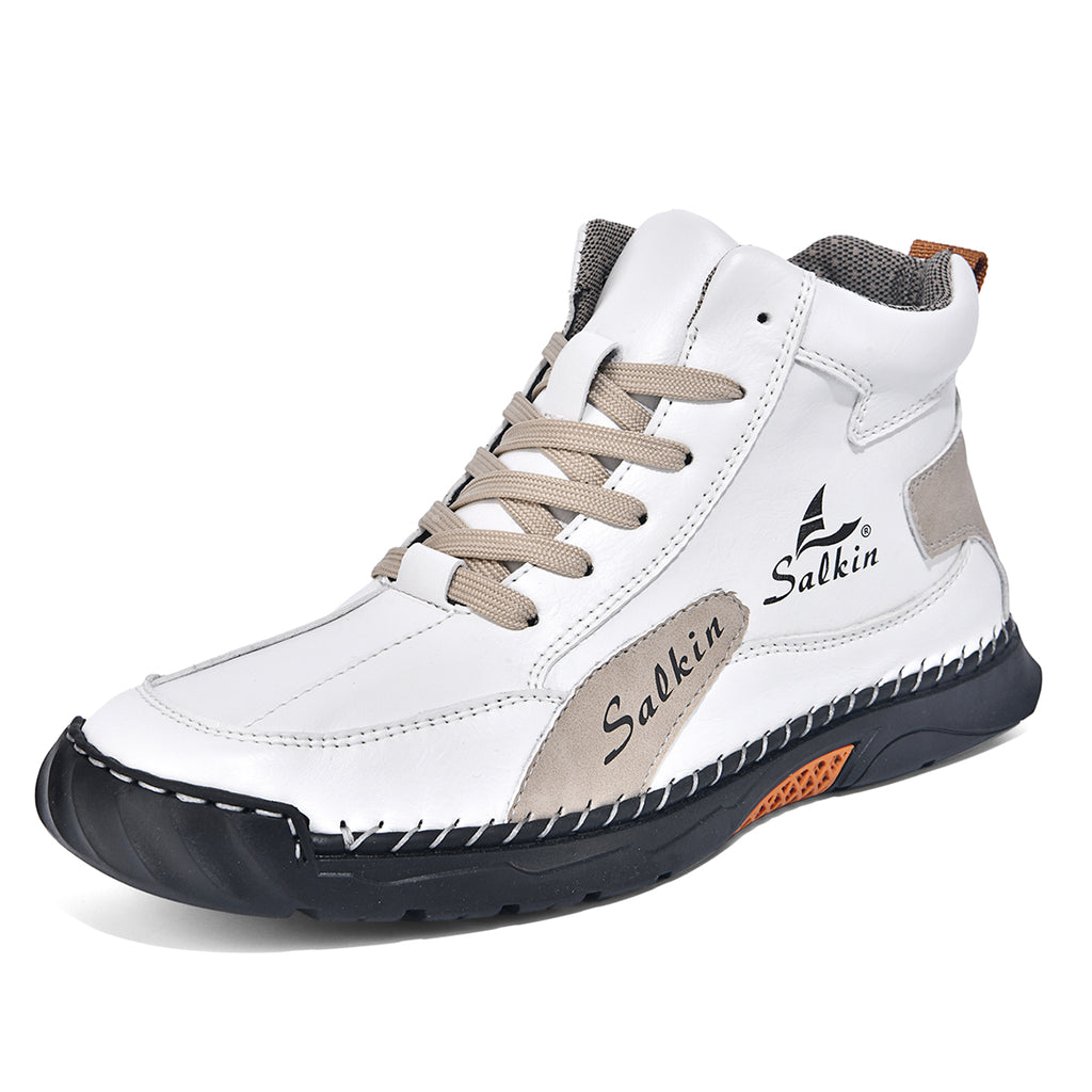 Men's Orthopedic Leather Shoes - Built-in Arch Support, Ankle Support, Waterproof, Non-Slip, Comfortable Work Shoes, Ideal For All-Day Wear and Durable For 5 Years