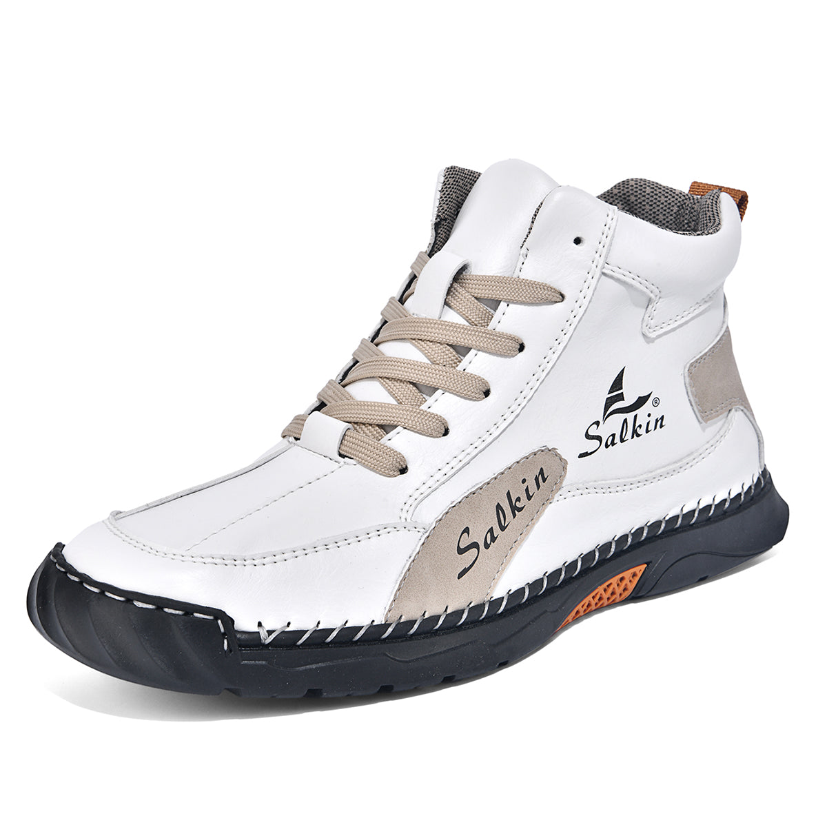 Men's Orthopedic Leather Shoes - Built-in Arch Support, Ankle Support, Waterproof, Non-Slip, Comfortable Work Shoes, Ideal For All-Day Wear and Durable For 5 Years