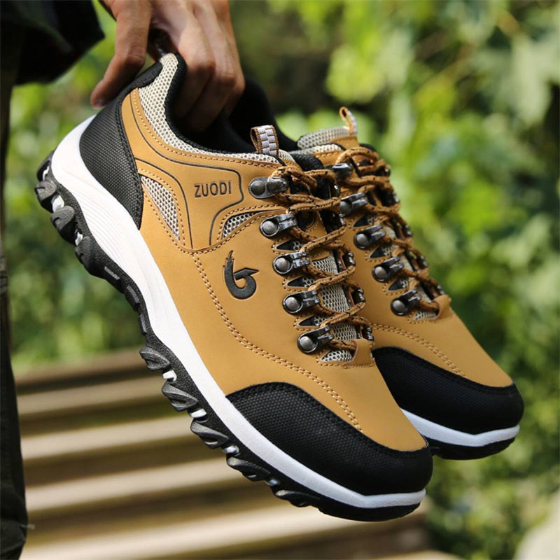 Men's Waterproof Puncture-Resistant Round-Toe Orthopedic Walking Hiking Shoes