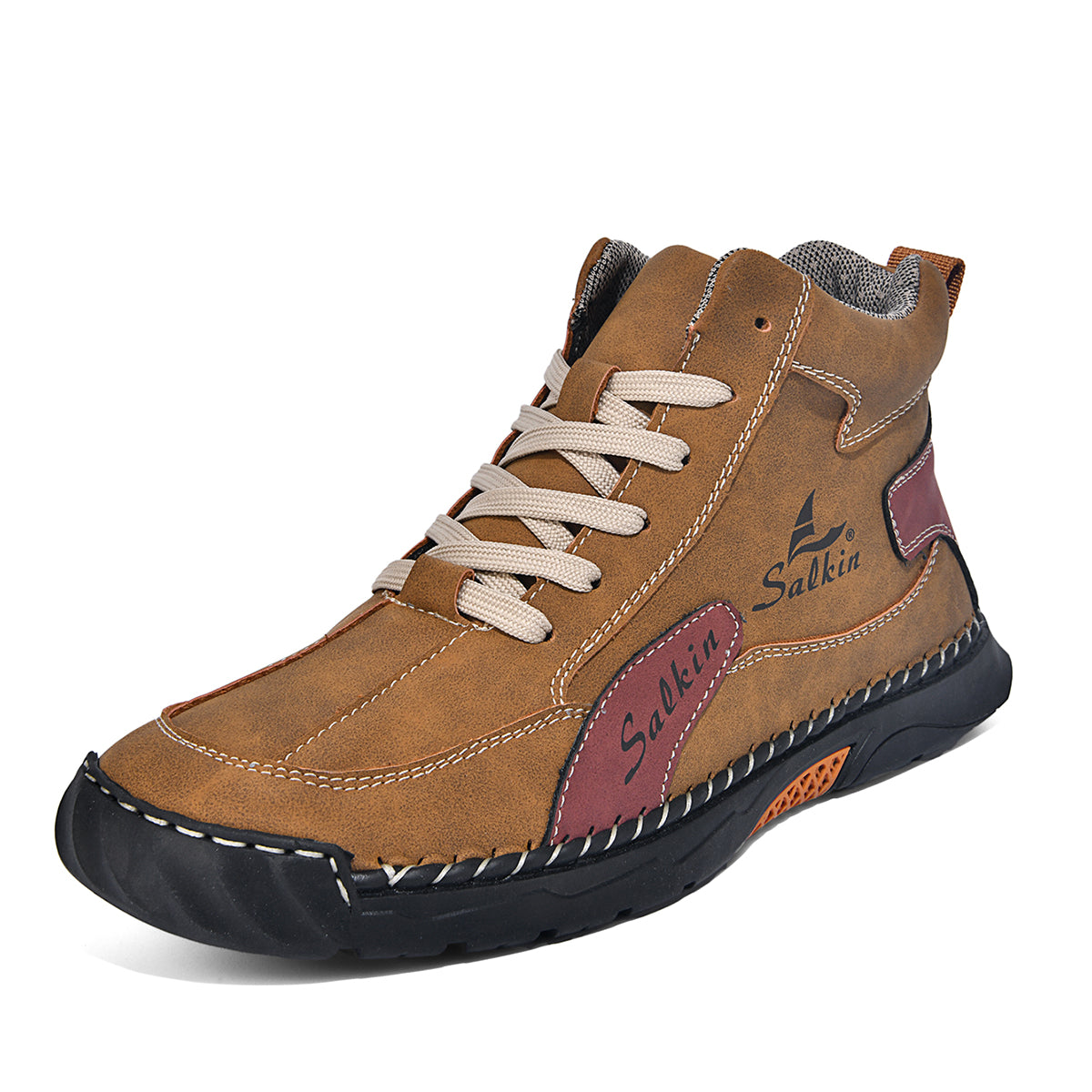 Men's Orthopedic Leather Shoes - Built-in Arch Support, Ankle Support, Waterproof, Non-Slip, Comfortable Work Shoes, Ideal For All-Day Wear and Durable For 5 Years