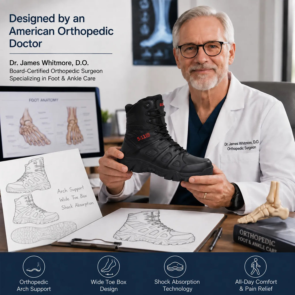 Men’s Lightweight Work Boots — Wide Toe Box, Arch Support & Easy Side-Zip Access