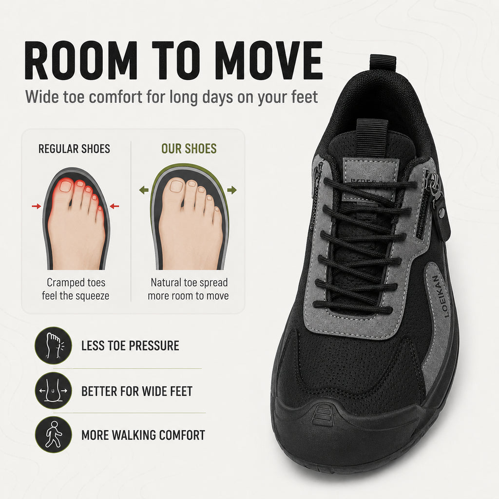 (🎁Free Socks Giveaway🧦) Men’s Waterproof Suede Hiking Shoes for Tired Feet | Wide Toe Box, Arch Support & Non-Slip Grip for Work, Trails & Wet Weather