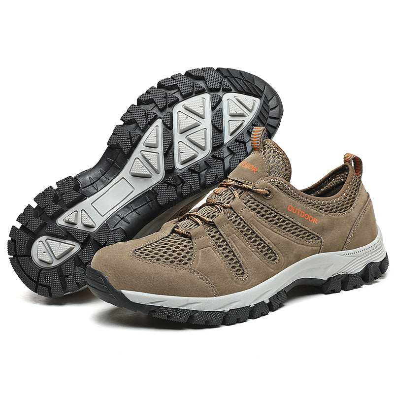 Men's Genuine Leather Breathable Lightweight Arch Support Hiking Orthopedic Shoes