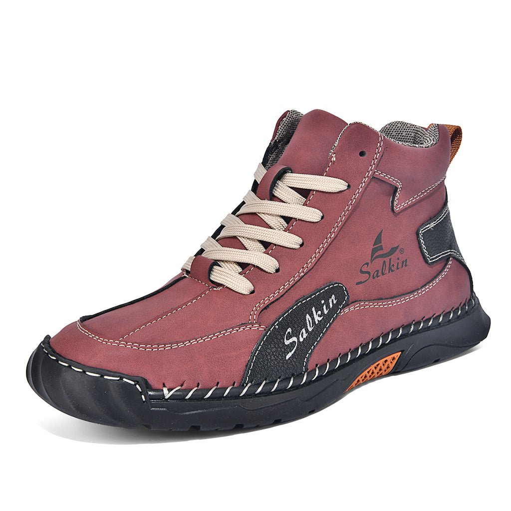 Men's Orthopedic Leather Shoes - Built-in Arch Support, Ankle Support, Waterproof, Non-Slip, Comfortable Work Shoes, Ideal For All-Day Wear and Durable For 5 Years