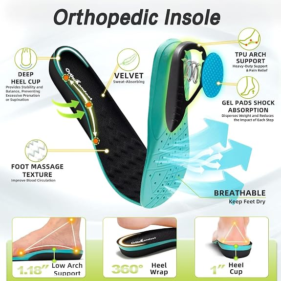 Men's Mesh Hiking Shoes - Lace-Up, Slip Resistant, Relaxed Fit, Breathable, Enhanced Support, Wide Toe Box with Arch Support